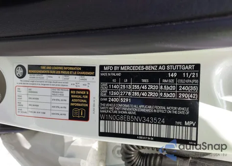 2022 Mercedes-Benz Glc 300 4Matic Suv from USA, damaged, VIN W1N0G8EB5NV343524